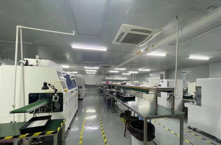 长安沙头楼上600平精装修厂房，无尘车间带办公室前台