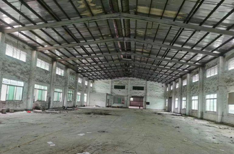 塘厦168工业区单一层钢构工业园独栋厂房分租1000平无柱子