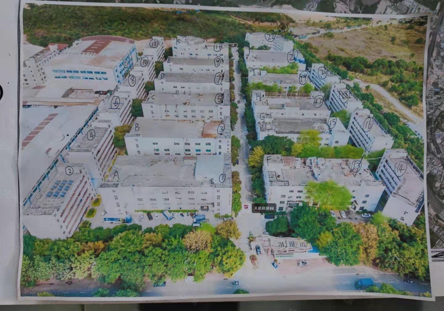 塘厦科苑城原房东厂房出租， 单层面积1950，可分租！