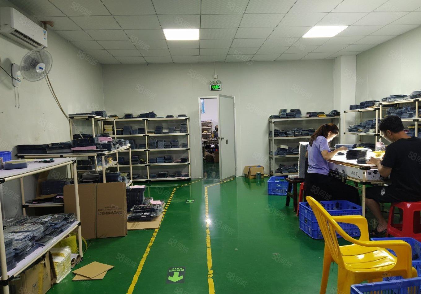 沙井新桥高速路口工业园新出楼上1000平精装厂房，精装修