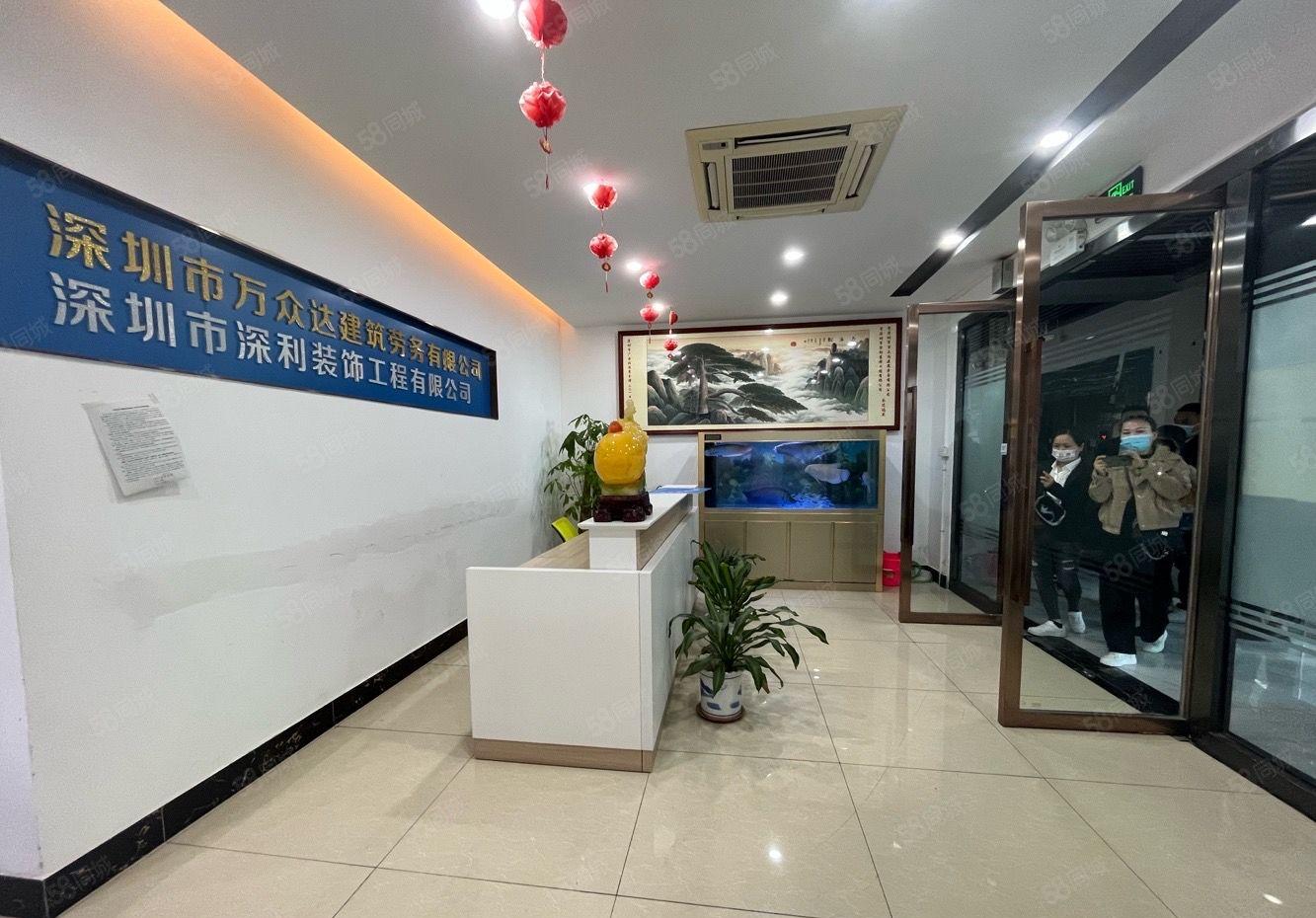 龙华清湖花半花园式厂房精装575平办公室全新装修无需装让费