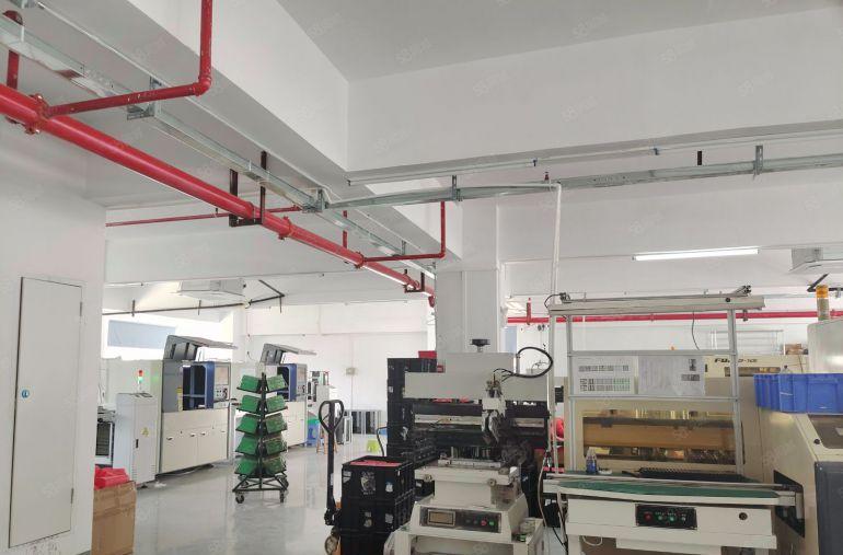 坪山沙田地铁附近无公摊楼上精装修厂房1200平低价出租可分租